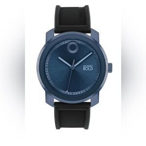 New Movado Trend Propel Men’s Blue Dial Silicone Band 43 mm  Watch 3601038